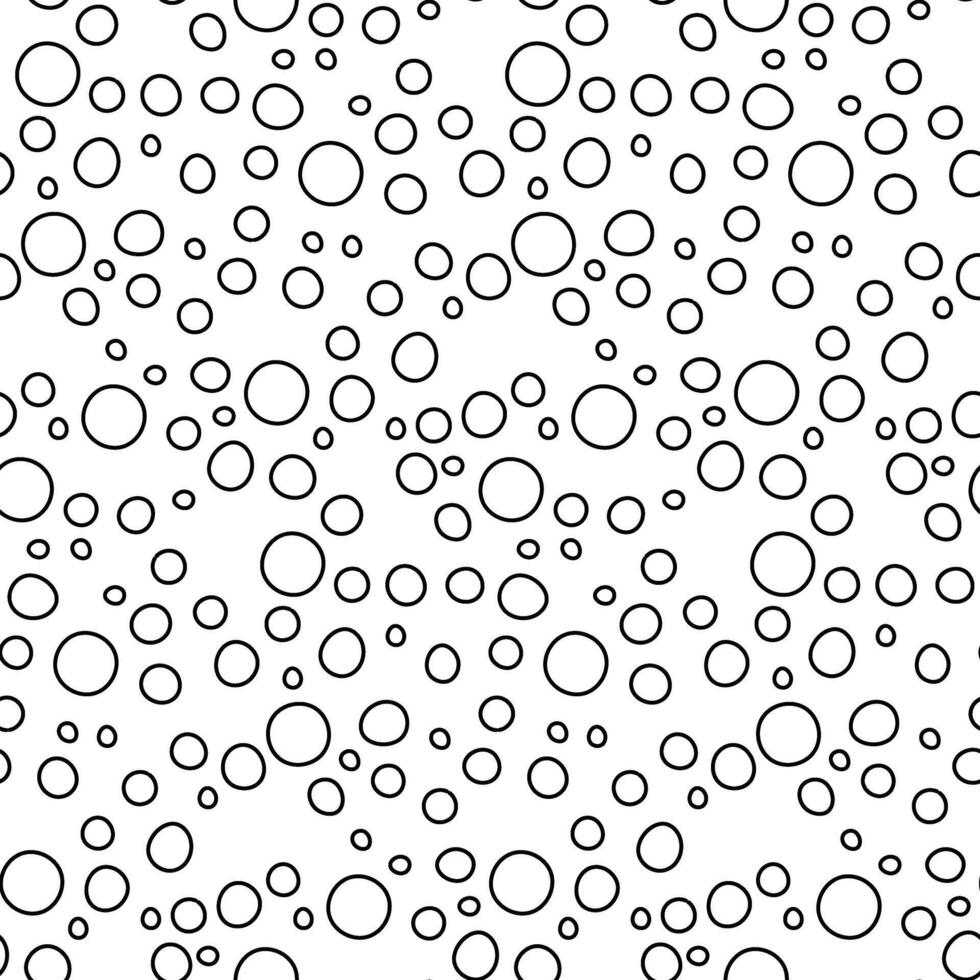 de bubblor klotter mönster. sömlös tvål bubblor mönster. vektor handhållna bakgrund. rengöring eller kropp vård tapet. kontur cirklar är svart på vit. svartvit textur
