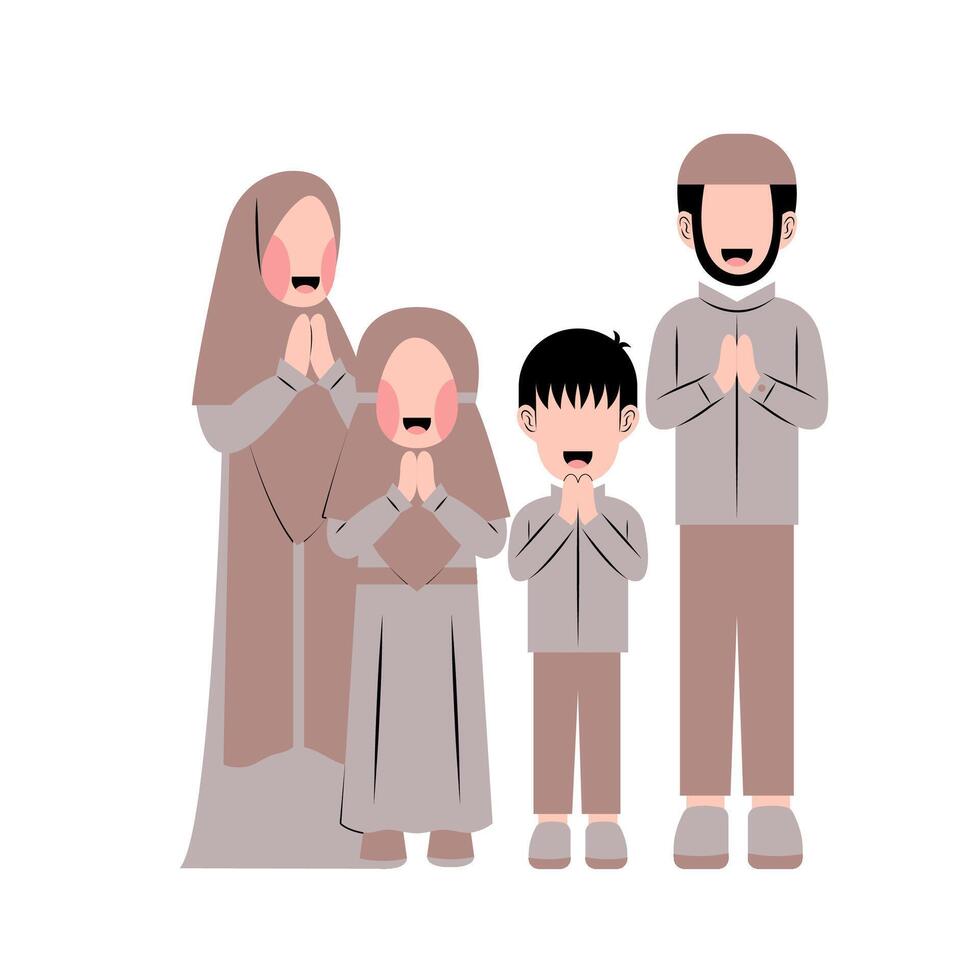 eben Illustration von Muslim Familie vektor