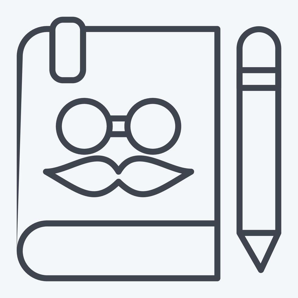 Symbol Notizbuch. verbunden zu Hipster Symbol. Linie Stil. einfach Design editierbar. einfach Illustration vektor