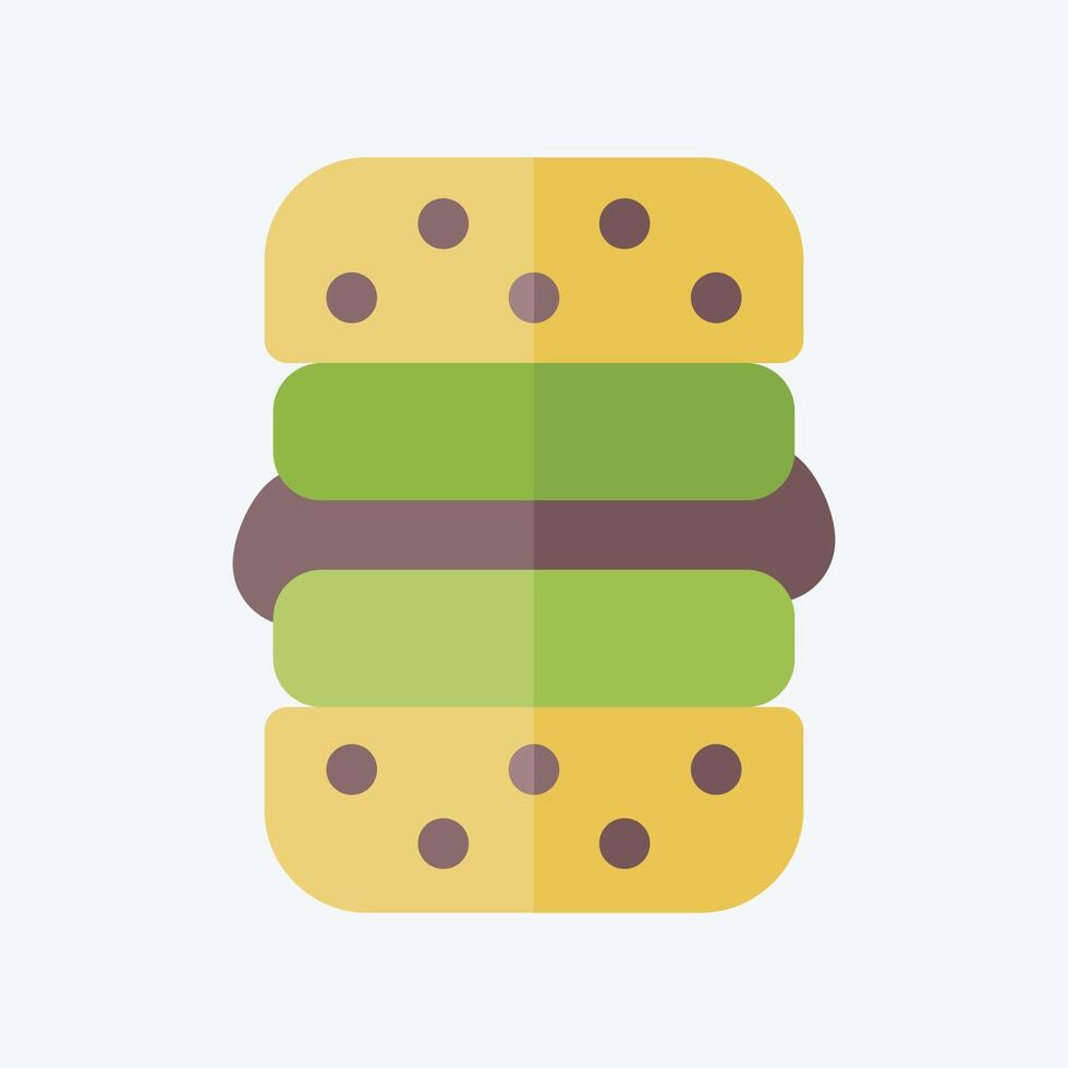 ikon vegan hamburgare. relaterad till vegan symbol. platt stil. enkel design redigerbar. enkel illustration vektor