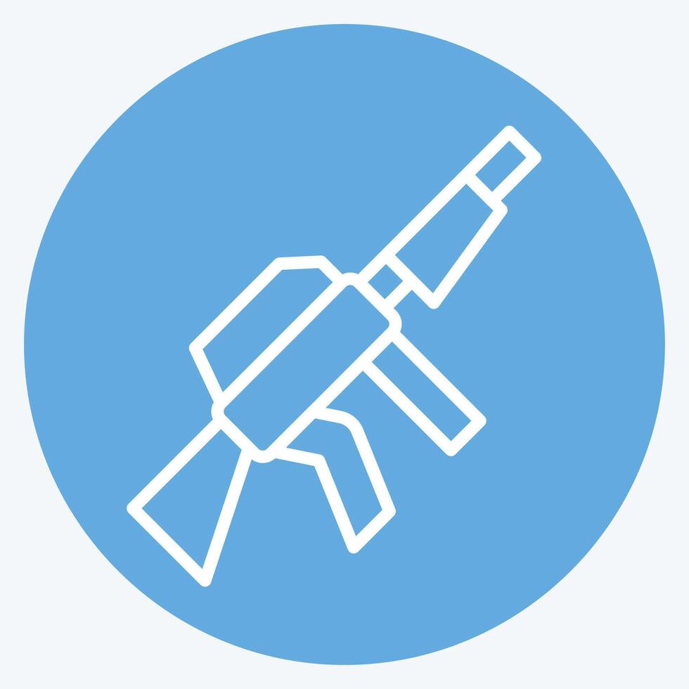 Symbol Scharfschütze Gewehr. verbunden zu Waffen Symbol. Blau Augen Stil. einfach Design editierbar. einfach Illustration vektor