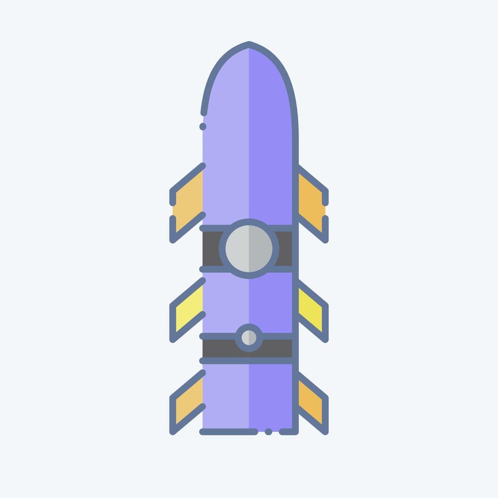 ikon raket. relaterad till vapen symbol. klotter stil. enkel design redigerbar. enkel illustration vektor