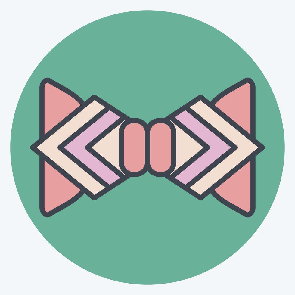 ikon rosett slips. relaterad till hipster symbol. Färg para stil. enkel design redigerbar. enkel illustration vektor