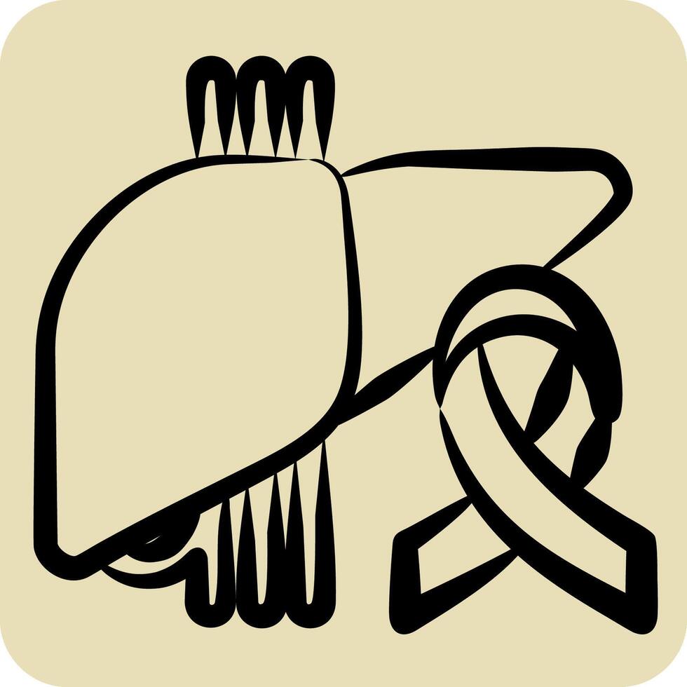 ikon cancer. relaterad till hepatolog symbol. hand dragen stil. enkel design redigerbar. enkel illustration vektor