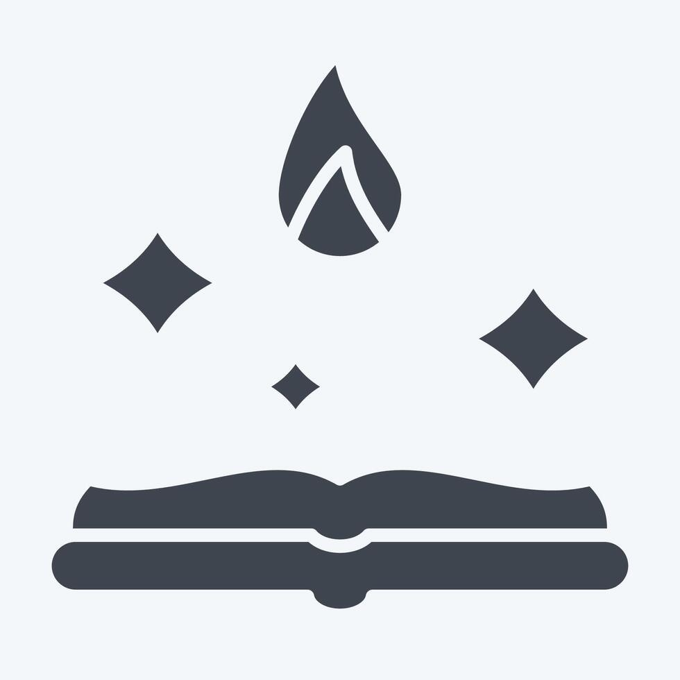 ikon magi bok 2. relaterad till magi symbol. glyf stil. enkel design redigerbar. enkel illustration vektor