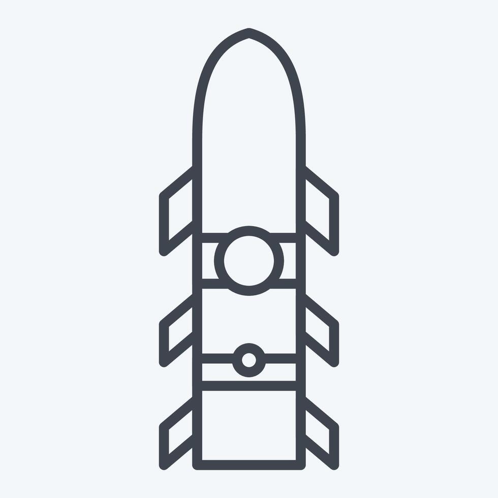 ikon raket. relaterad till vapen symbol. linje stil. enkel design redigerbar. enkel illustration vektor