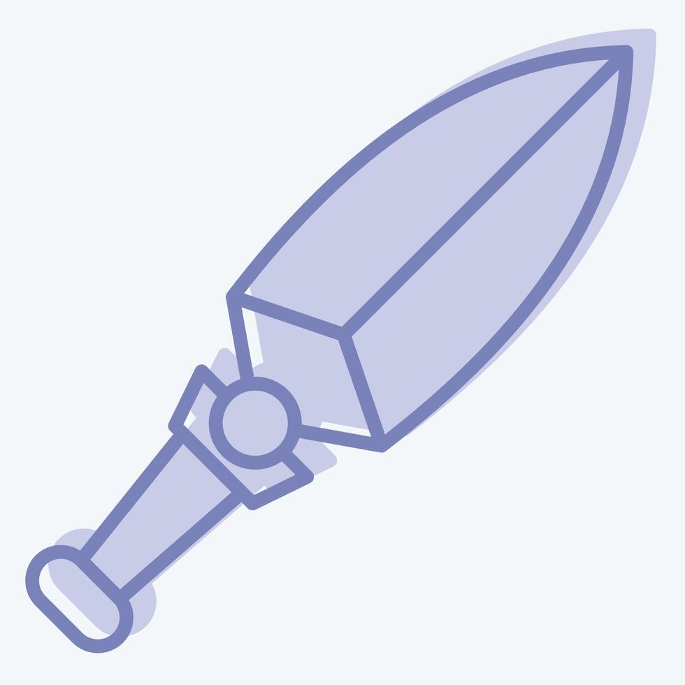 ikon kunai. relaterad till vapen symbol. två tona stil. enkel design redigerbar. enkel illustration vektor