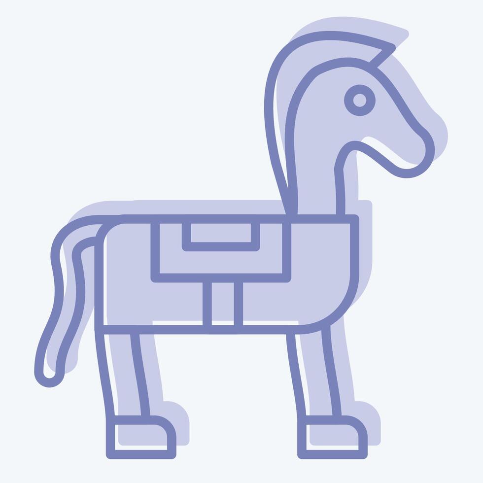 Symbol Pferd. verbunden zu mittelalterlich Symbol. zwei Ton Stil. einfach Design editierbar. einfach Illustration vektor