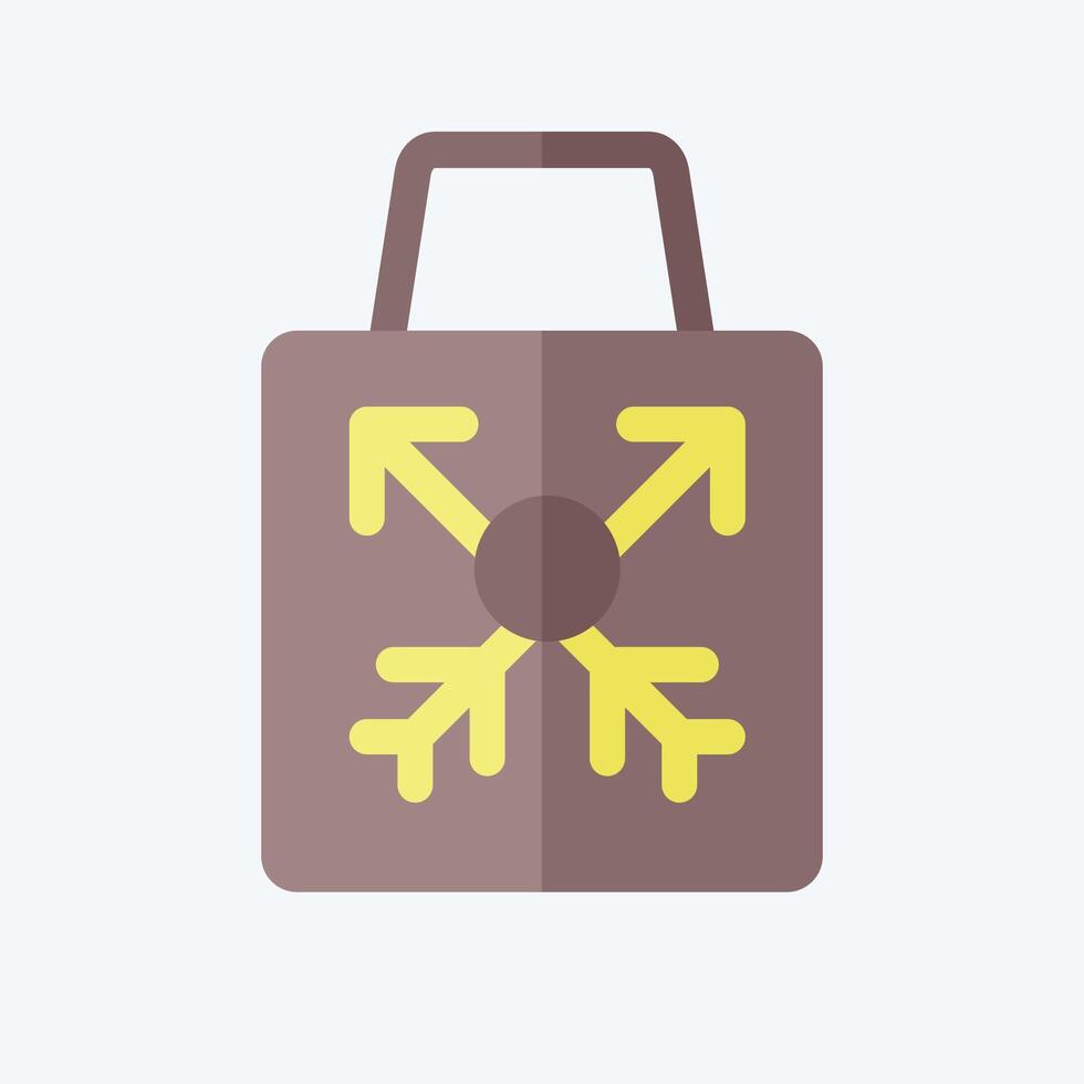 Symbol Einkaufen Tasche. verbunden zu Hipster Symbol. eben Stil. einfach Design editierbar. einfach Illustration vektor