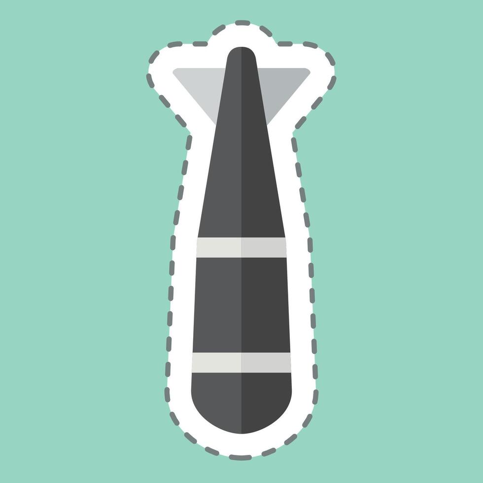 Aufkleber Linie Schnitt Torpedo. verbunden zu Waffen Symbol. einfach Design editierbar. einfach Illustration vektor