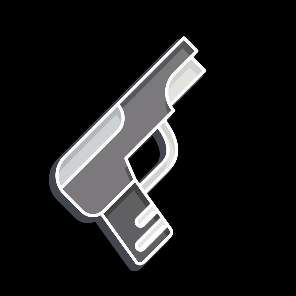 Symbol Pistole. verbunden zu Waffen Symbol. glänzend Stil. einfach Design editierbar. einfach Illustration vektor