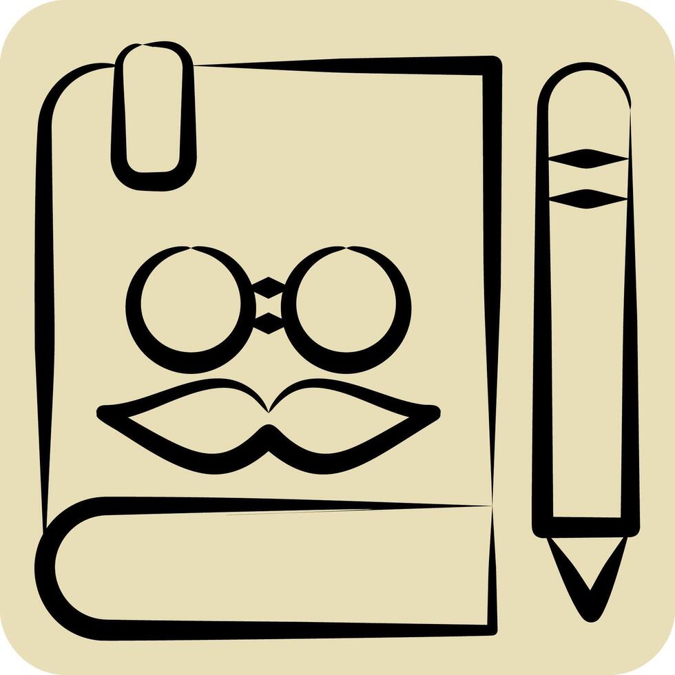 Symbol Notizbuch. verbunden zu Hipster Symbol. Hand gezeichnet Stil. einfach Design editierbar. einfach Illustration vektor