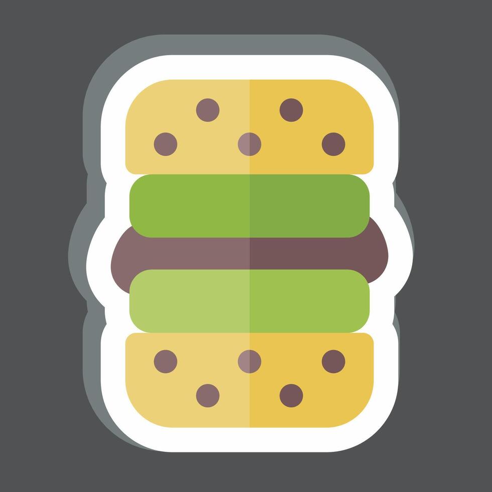 klistermärke vegan hamburgare. relaterad till vegan symbol. enkel design redigerbar. enkel illustration vektor