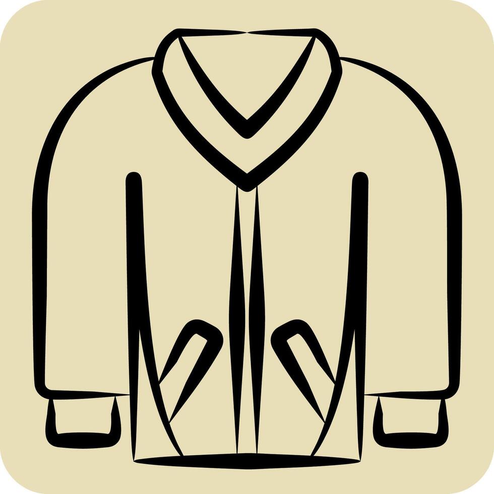 Symbol Jacke. verbunden zu Hipster Symbol. Hand gezeichnet Stil. einfach Design editierbar. einfach Illustration vektor