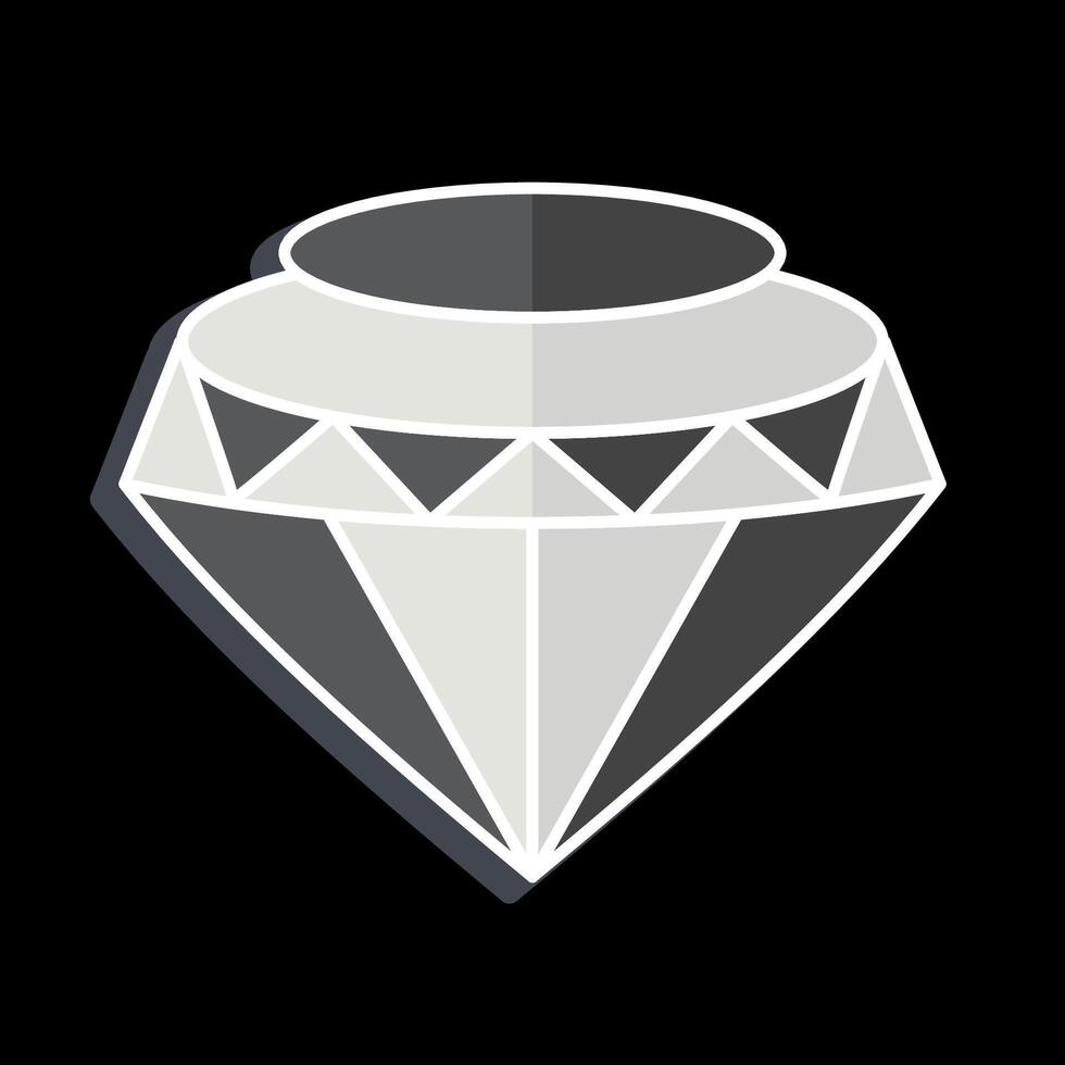 Symbol Diamant. verbunden zu Hipster Symbol. glänzend Stil. einfach Design editierbar. einfach Illustration vektor