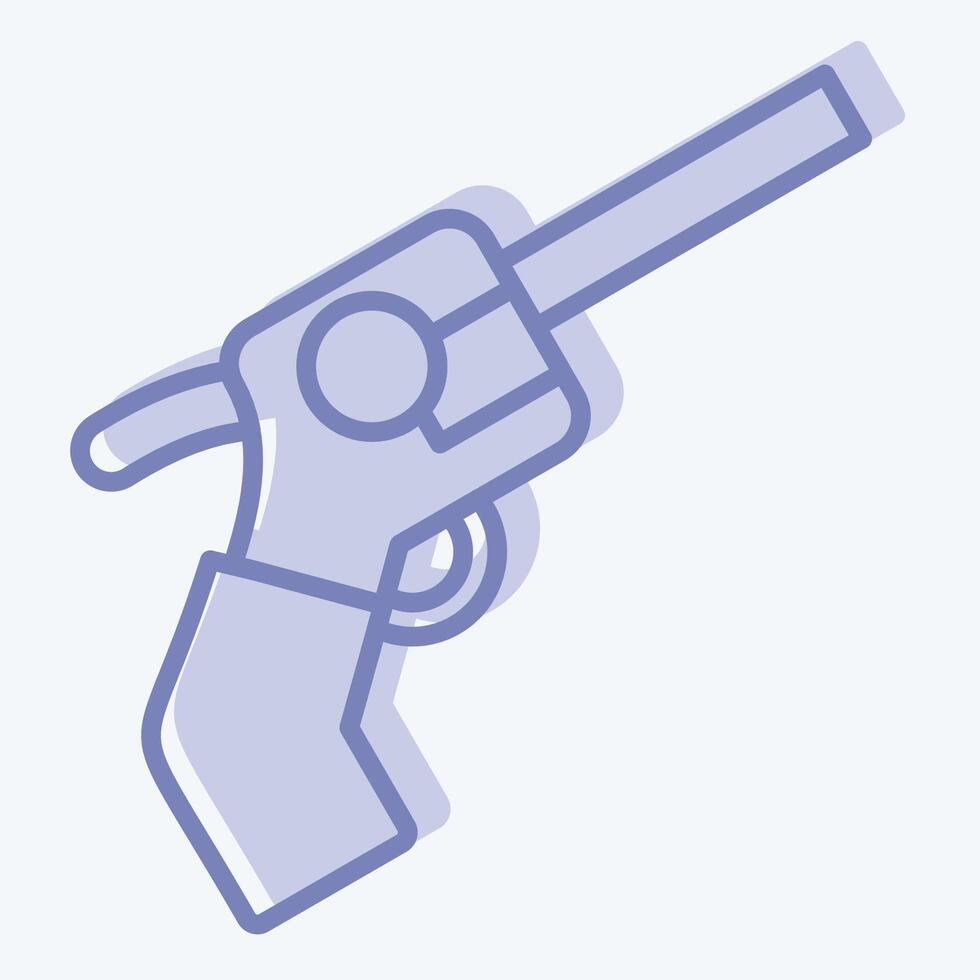 ikon revolver. relaterad till vapen symbol. två tona stil. enkel design redigerbar. enkel illustration vektor
