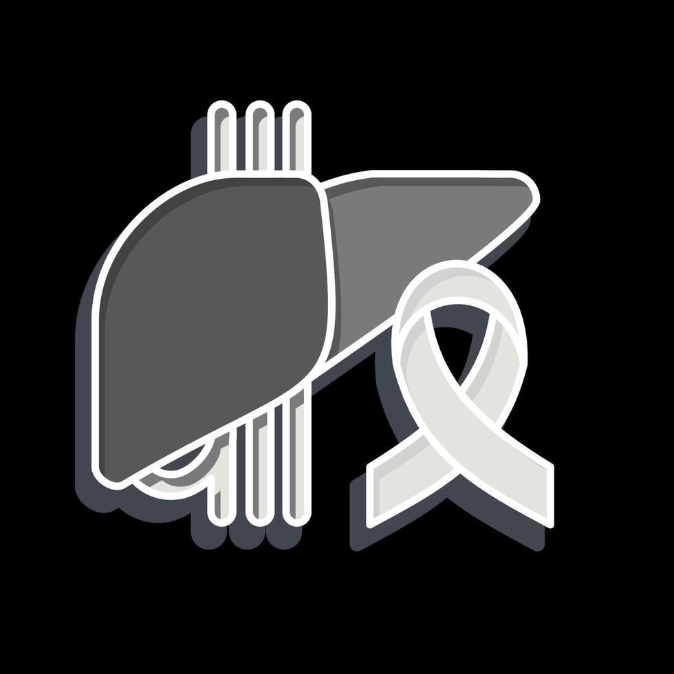 ikon cancer. relaterad till hepatolog symbol. glansig stil. enkel design redigerbar. enkel illustration vektor