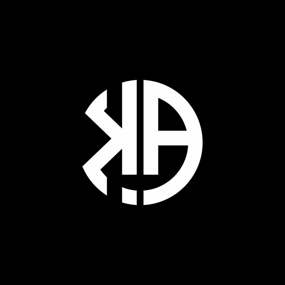 ka Monogramm Logo Kreis Band Stil Designvorlage vektor