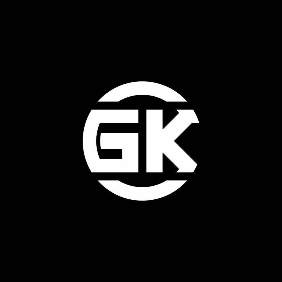 gk-Logo-Monogramm isoliert auf Kreiselement-Designvorlage vektor