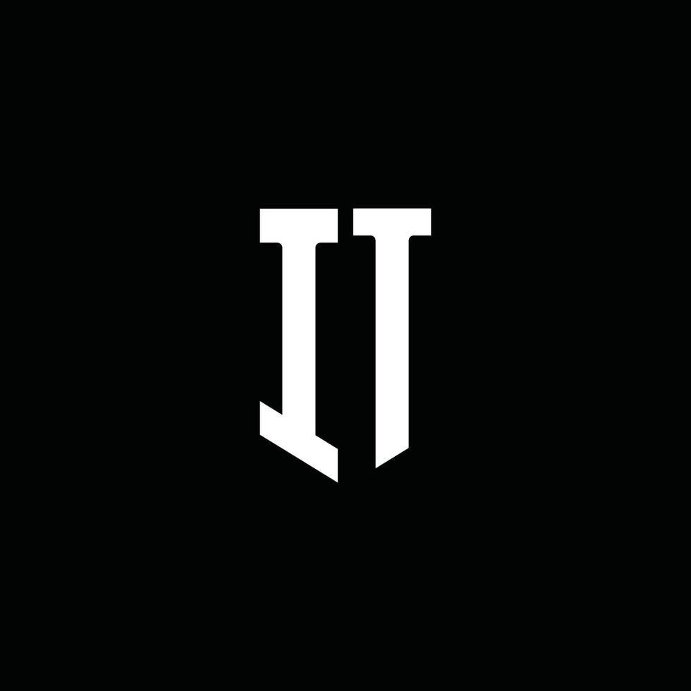 det logotyp monogram med emblem stil isolerad på svart bakgrund vektor