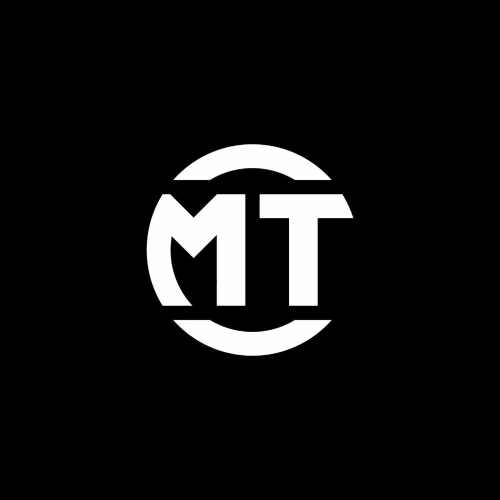 mt logo monogram isolerad på cirkel element designmall vektor