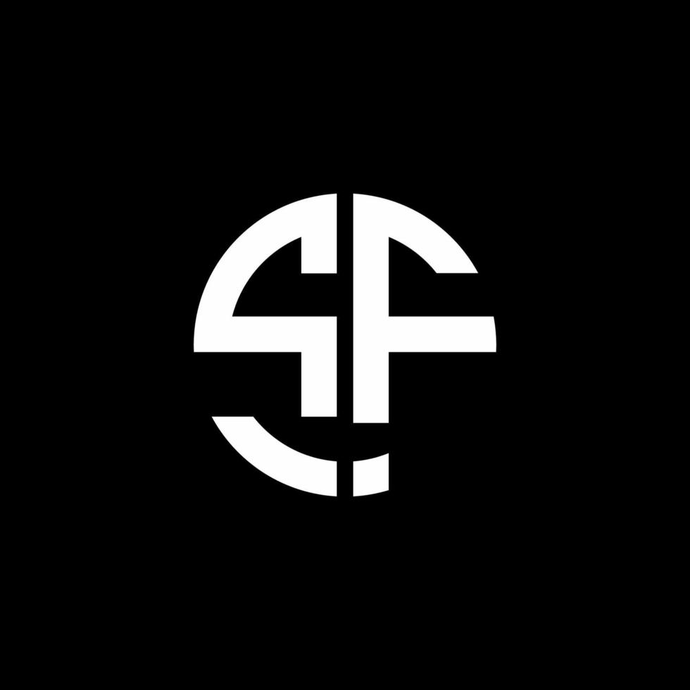 sf monogram logotyp cirkel band stil formgivningsmall vektor