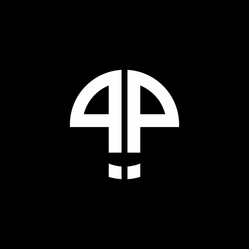 pp Monogramm Logo Kreis Band Stil Designvorlage vektor