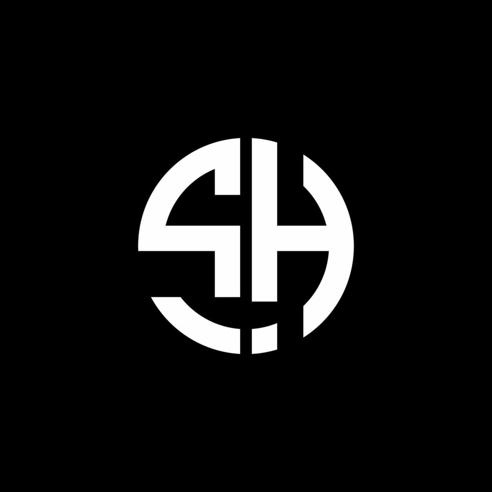 sh monogram logotyp cirkel band stil formgivningsmall vektor