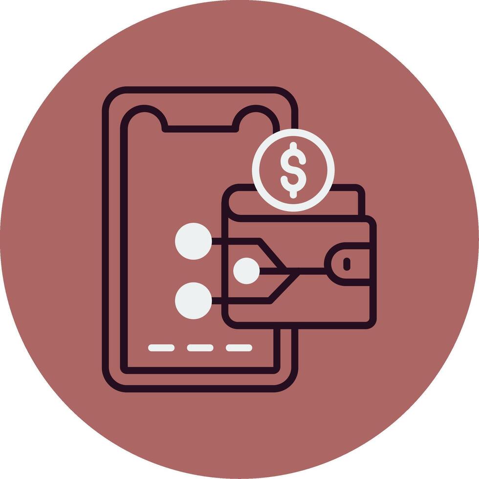 Vektorsymbol für digitale Geldbörse vektor