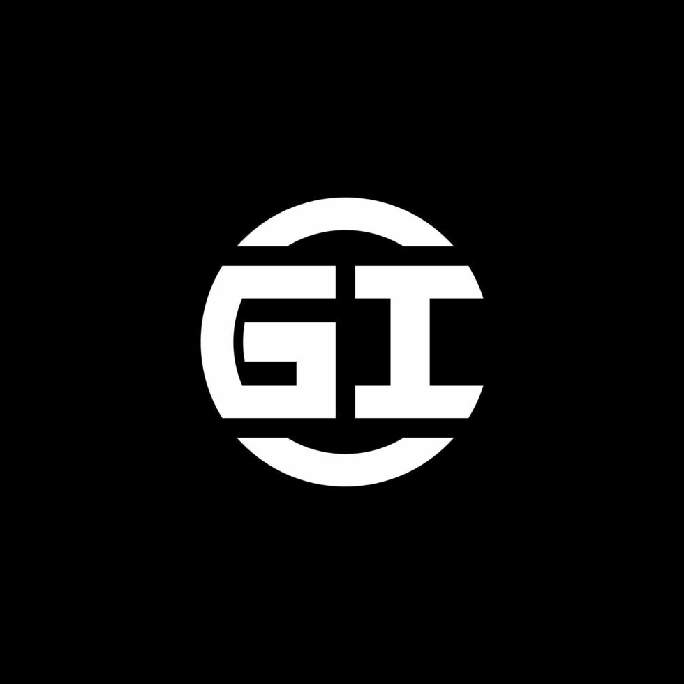 Gi-Logo-Monogramm isoliert auf Kreiselement-Designvorlage vektor