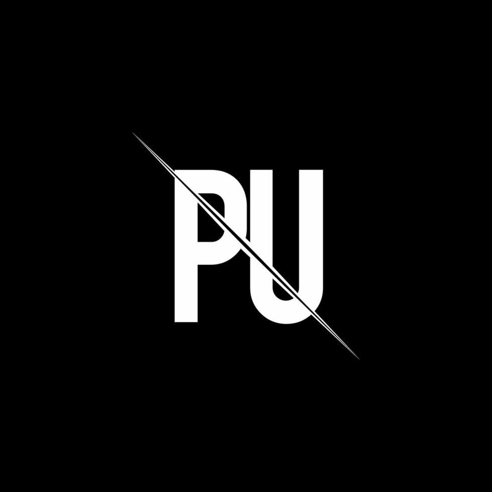 pu -logotypmonogram med stilmall vektor