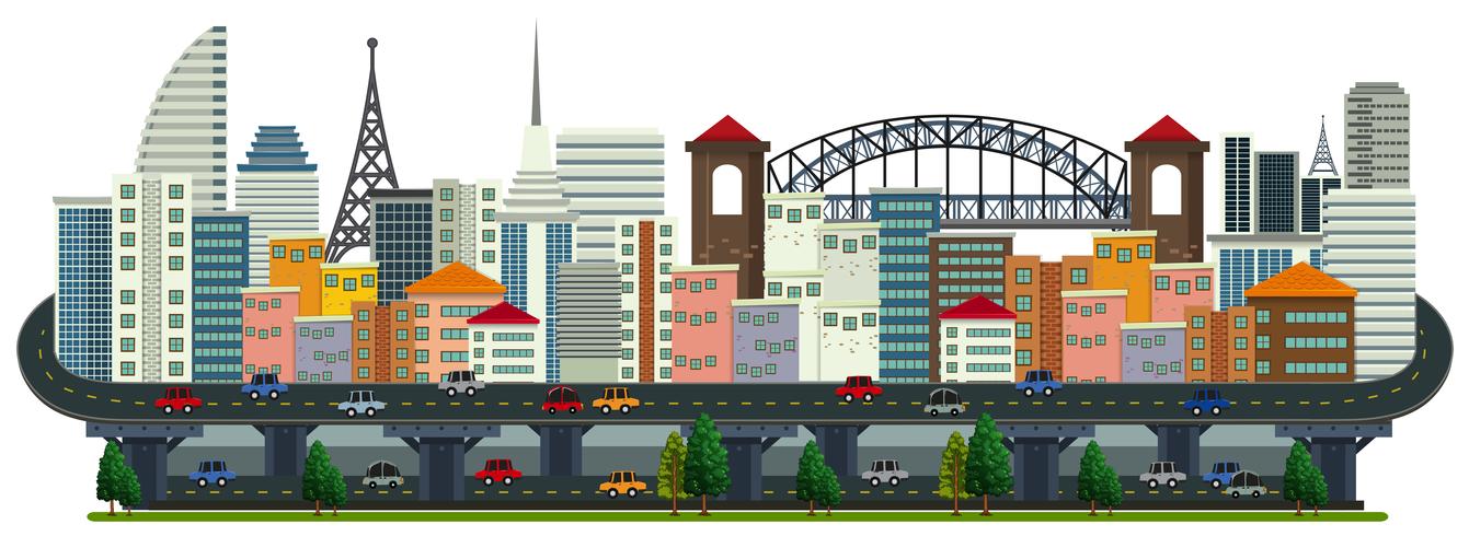 Ein Panorama der Großstadtlandschaft vektor