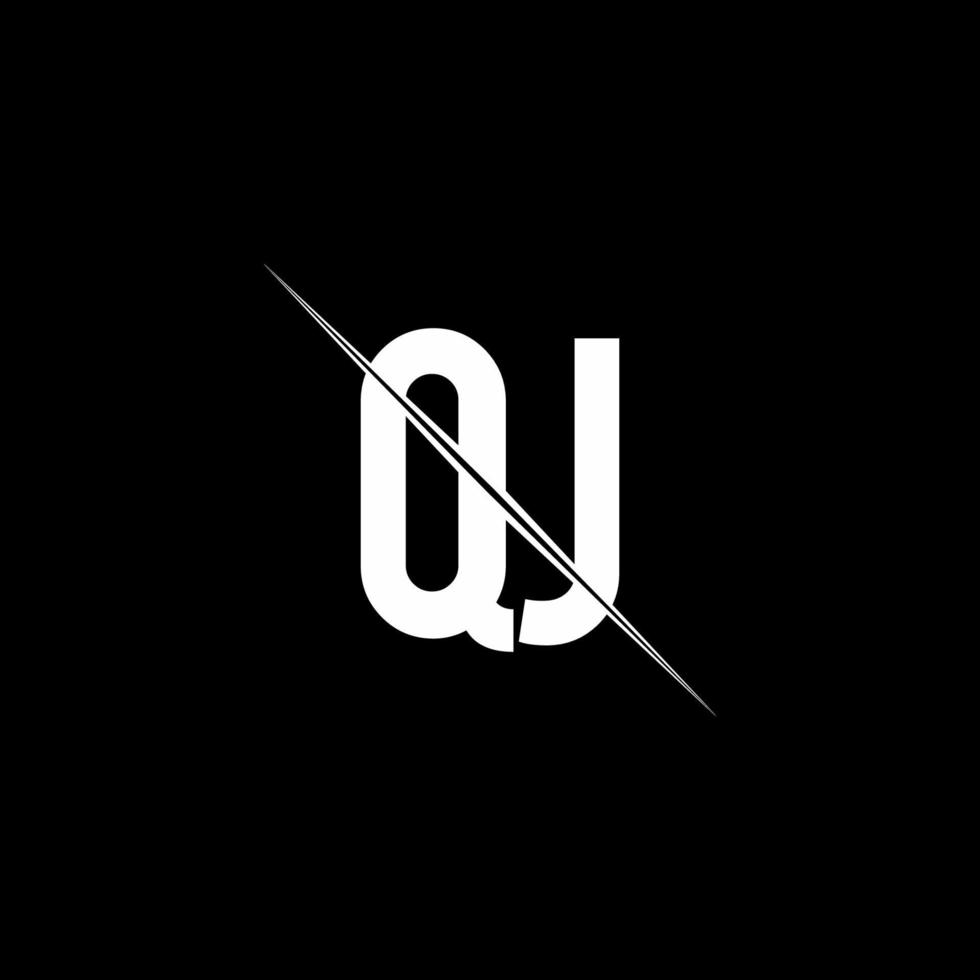 qj-Logo-Monogramm mit Slash-Design-Vorlage vektor