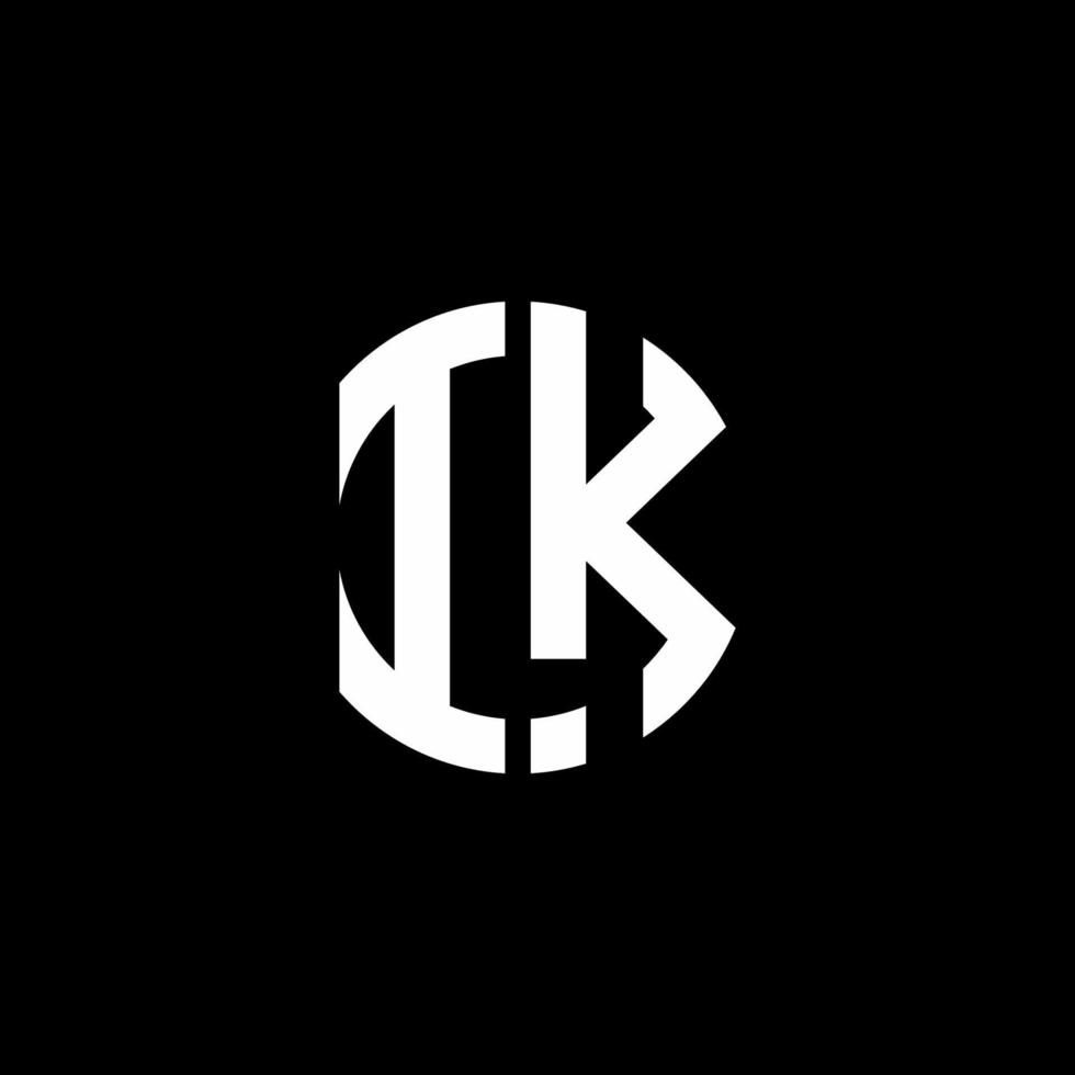 ik Monogramm Logo Kreis Band Stil Designvorlage vektor