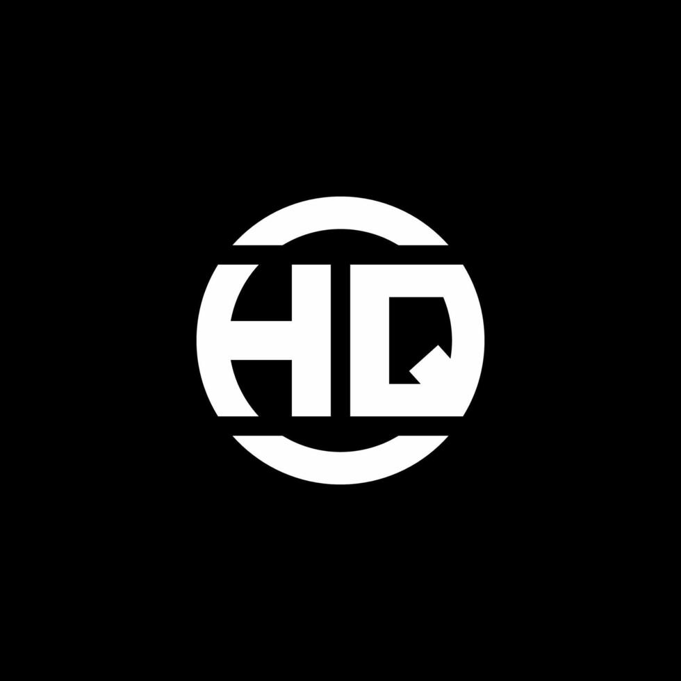 hq-Logo-Monogramm isoliert auf Kreiselement-Designvorlage vektor