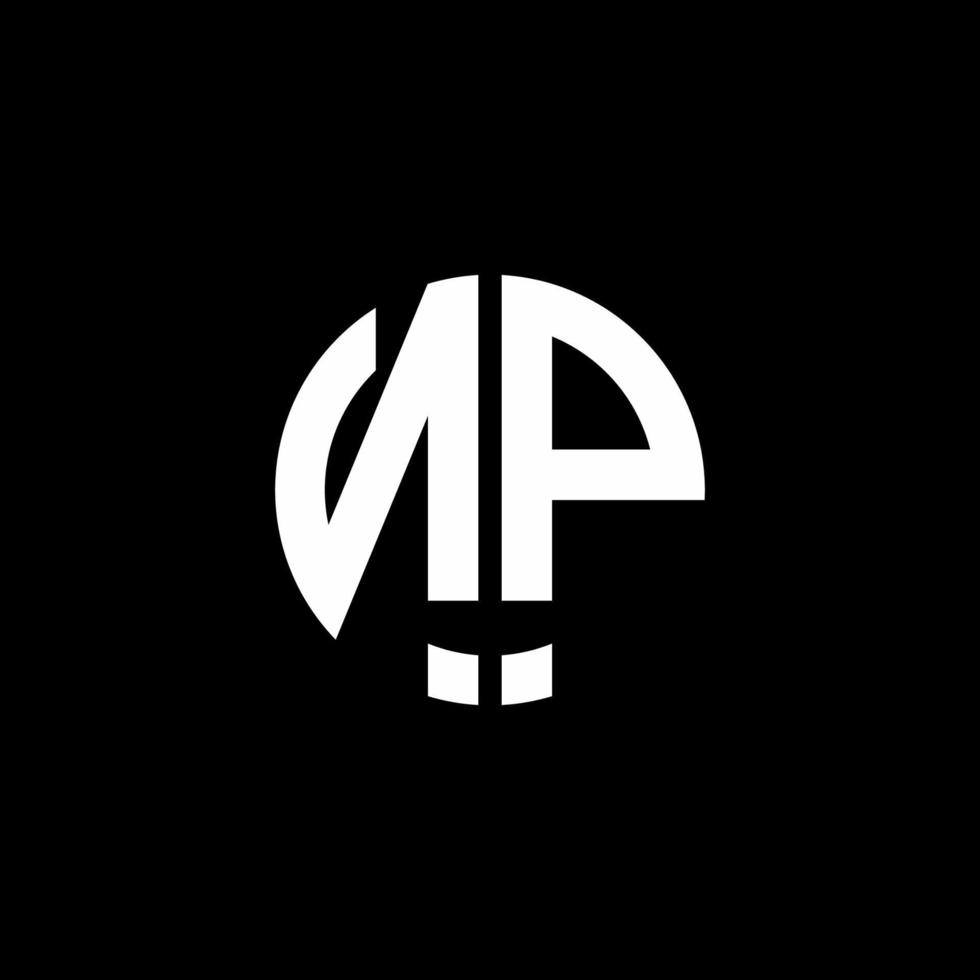 np monogram logotyp cirkel band stil formgivningsmall vektor