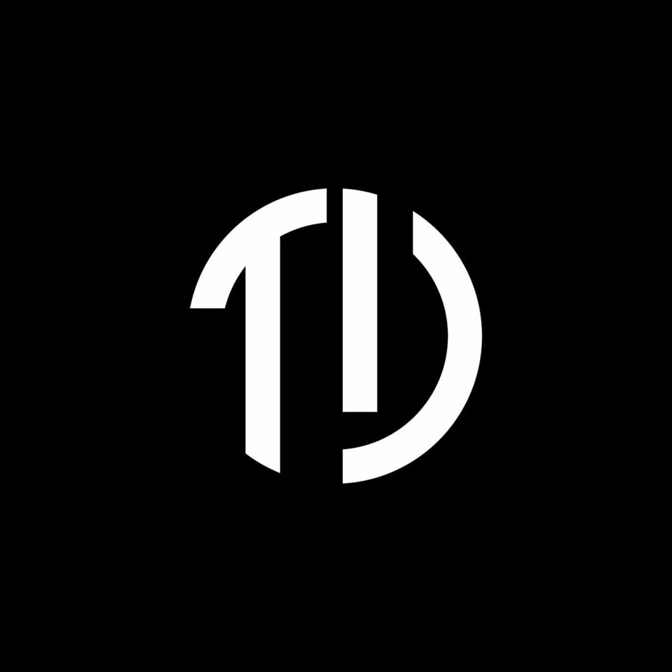 Tu Monogramm Logo Kreis Band Stil Designvorlage vektor