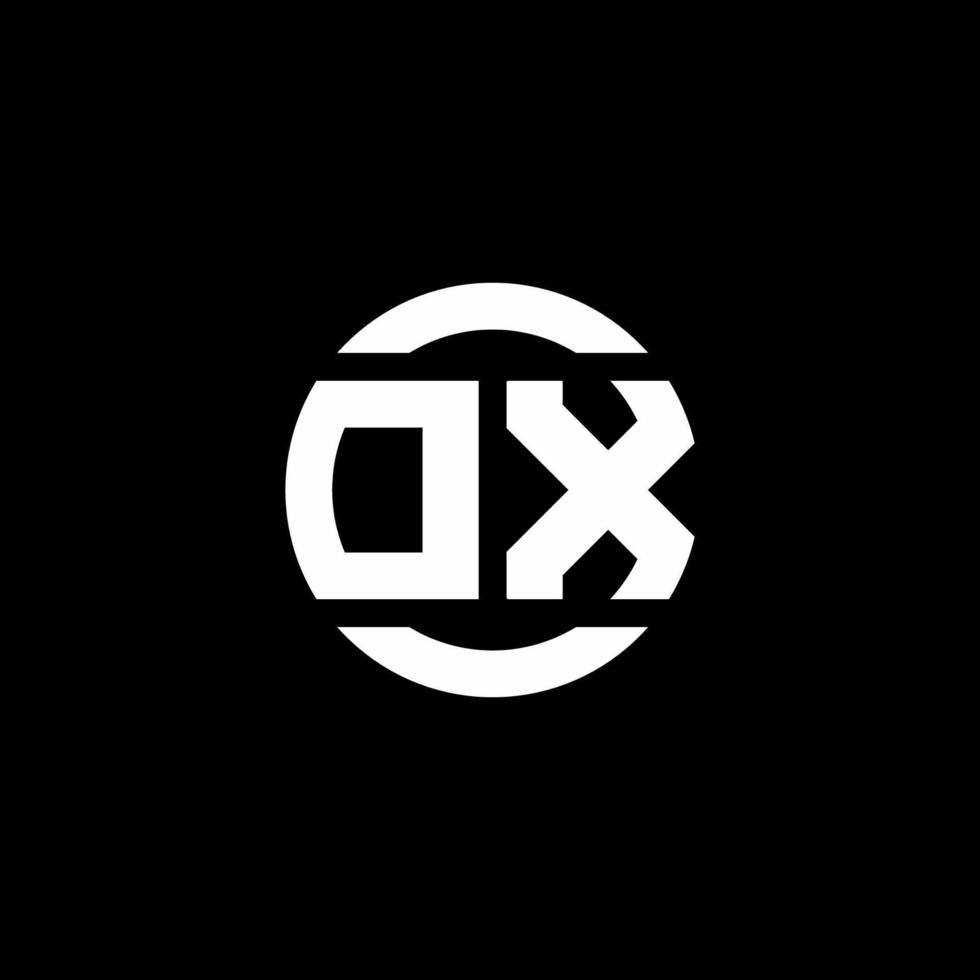 dx-Logo-Monogramm isoliert auf Kreiselement-Designvorlage vektor