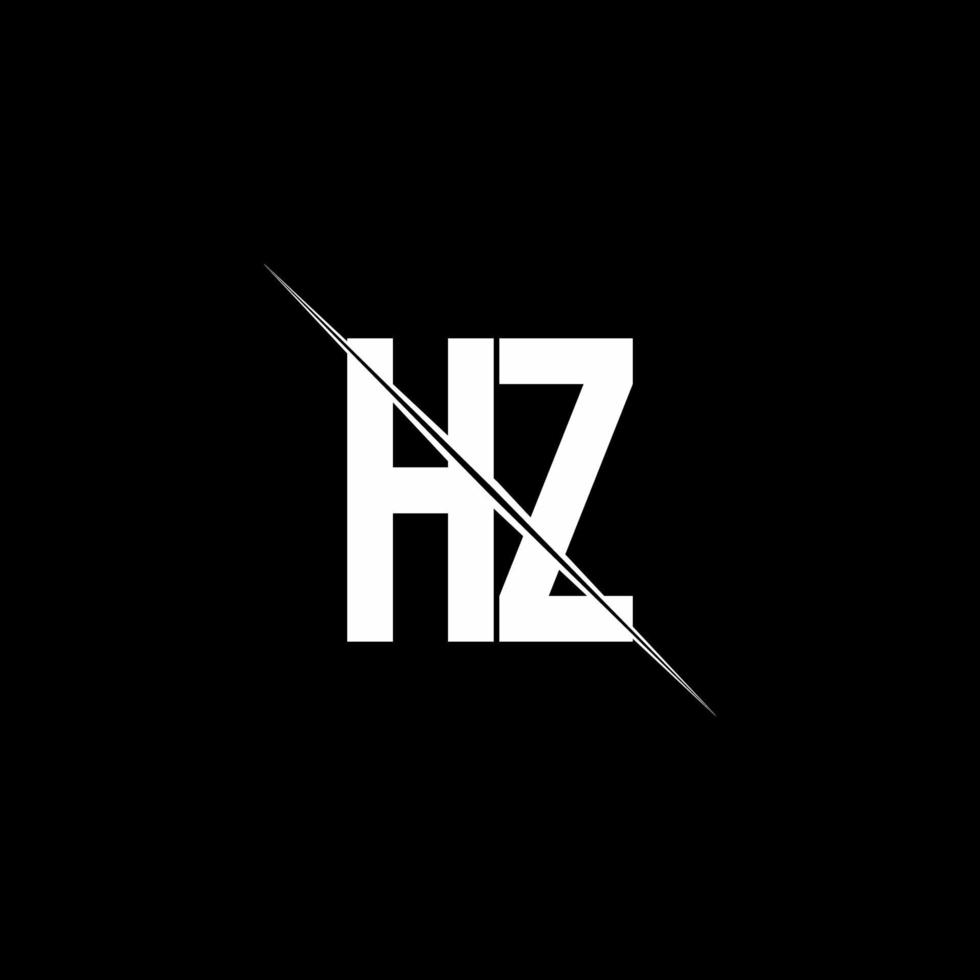 hz logotypmonogram med snedstreckad designmall vektor