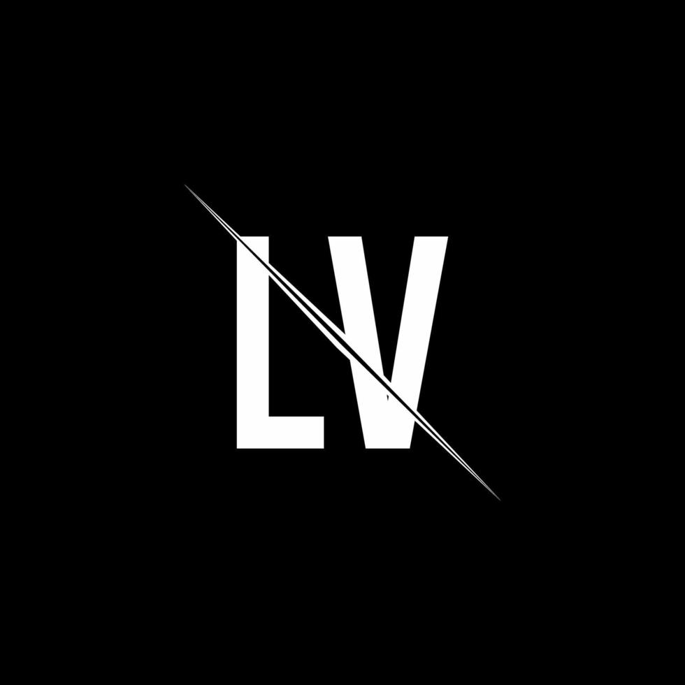lv -logotypmonogram med snedstreckad designmall vektor