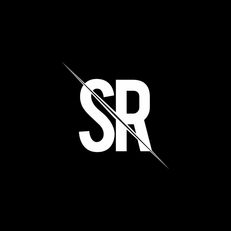 sr-Logo-Monogramm mit Slash-Design-Vorlage vektor