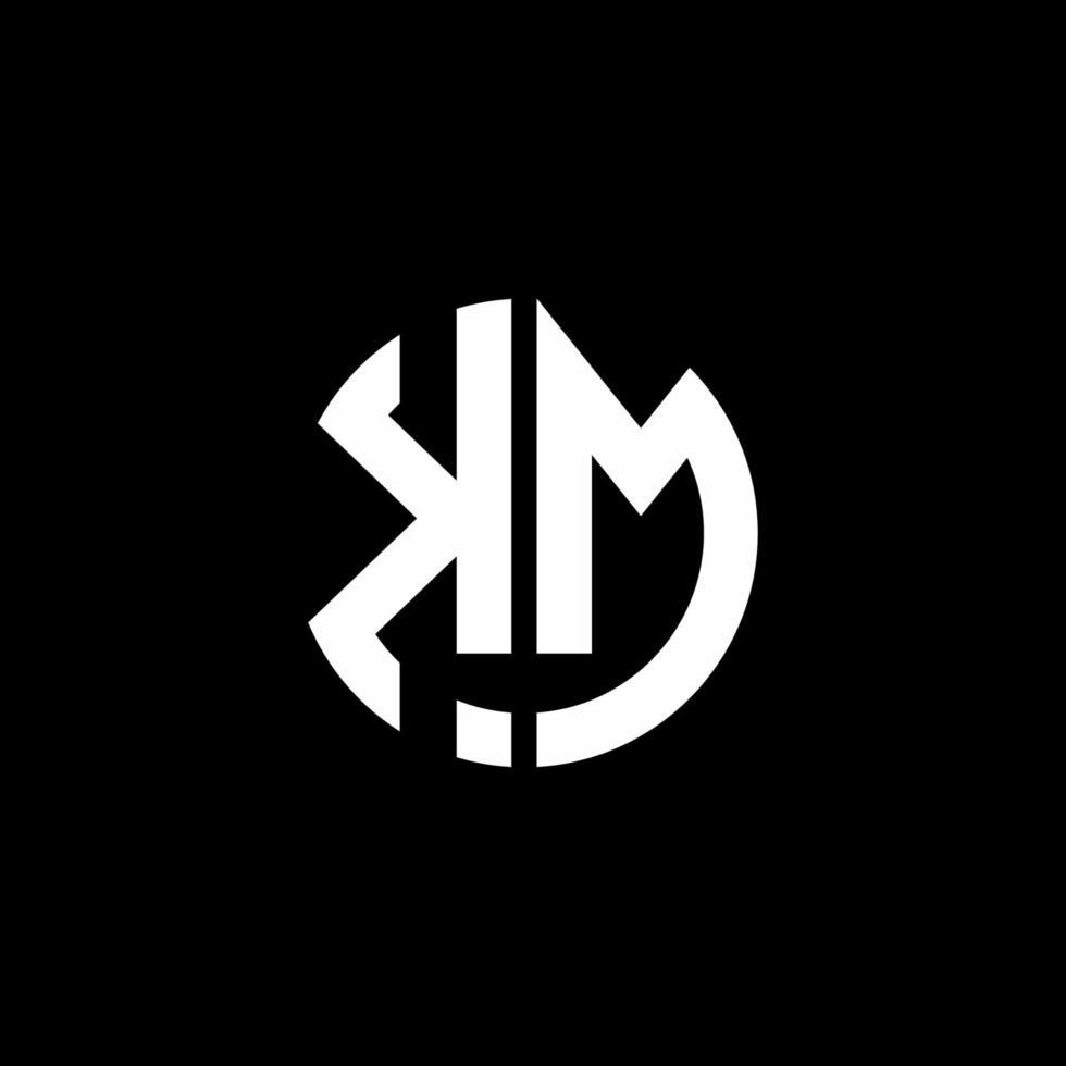 km monogram logotyp cirkel band stil formgivningsmall vektor