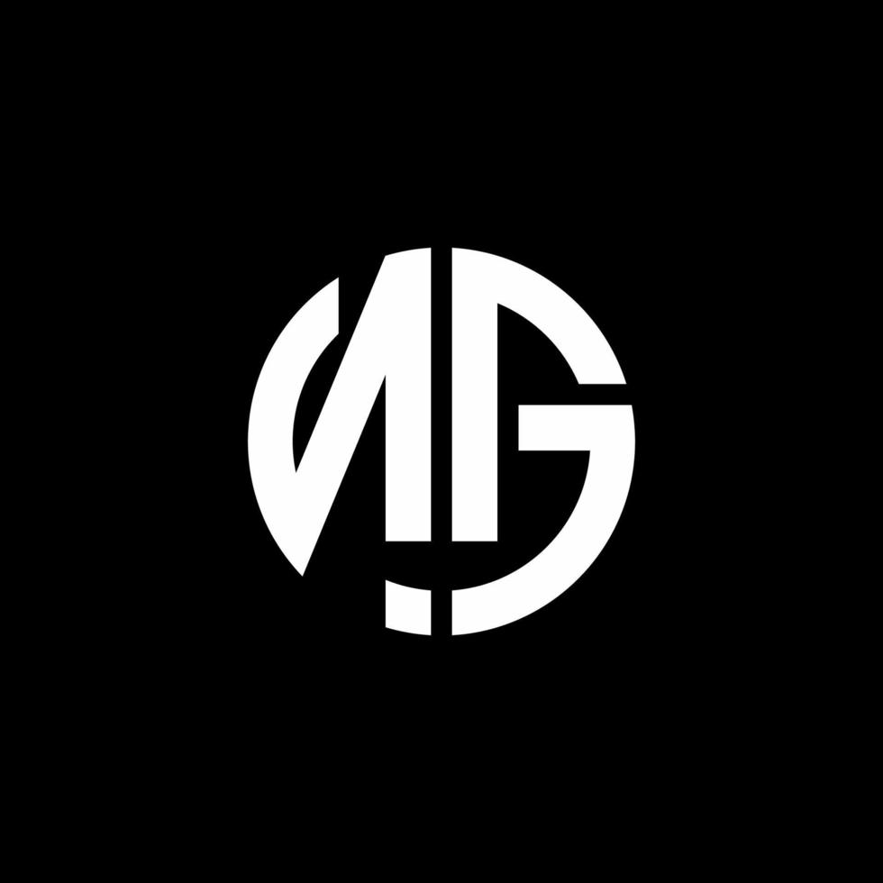 ng monogram logotyp cirkel band stil formgivningsmall vektor