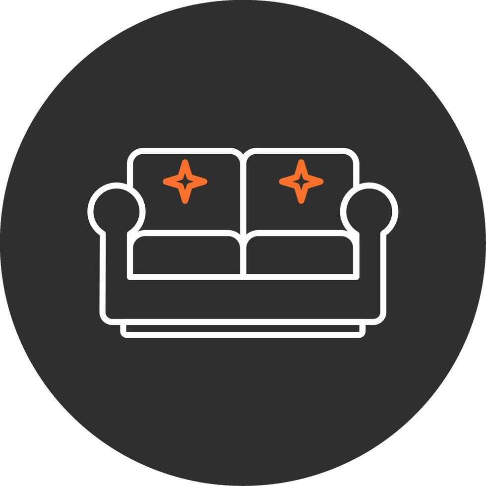 Couch Blau gefüllt Symbol vektor