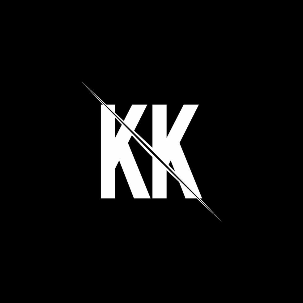 kk-Logo-Monogramm mit Slash-Design-Vorlage vektor