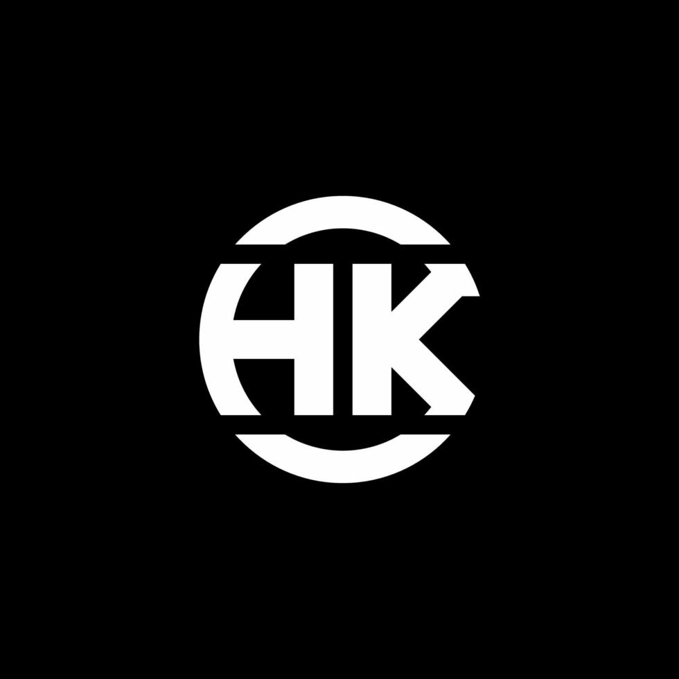 HK-Logo-Monogramm isoliert auf Kreiselement-Designvorlage vektor