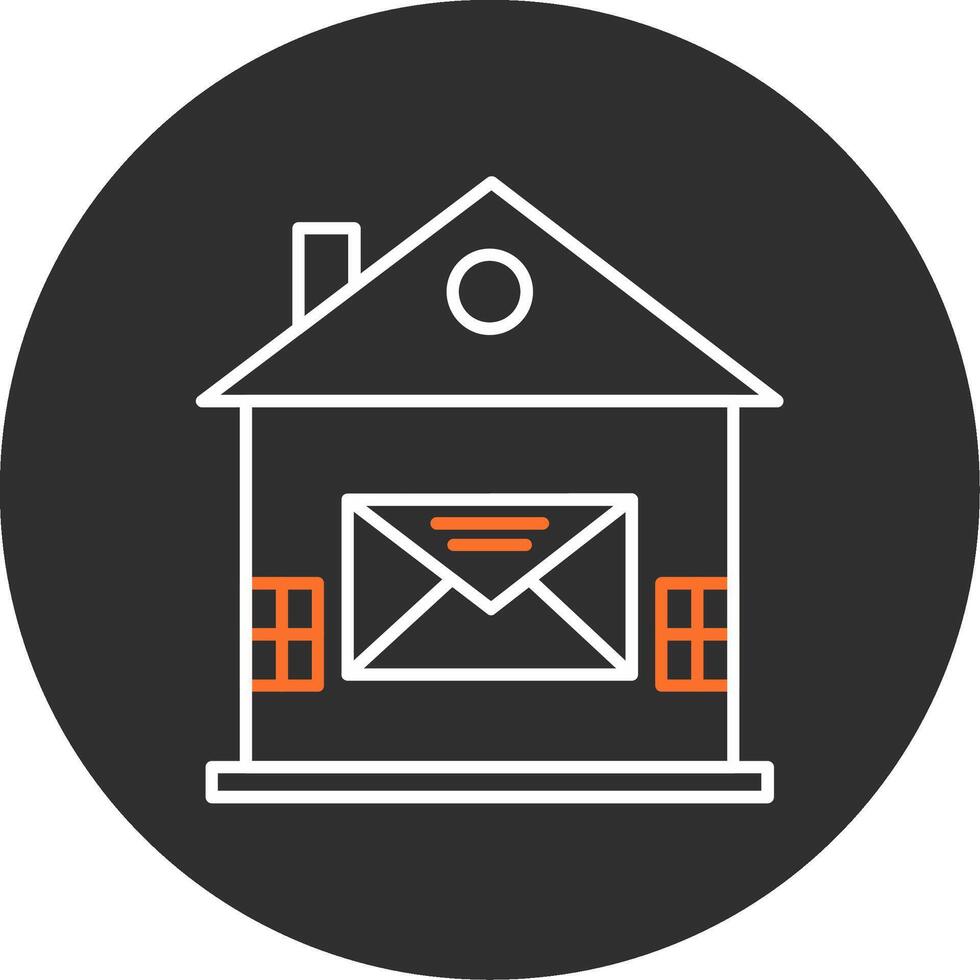 Haus Mail Blau gefüllt Symbol vektor