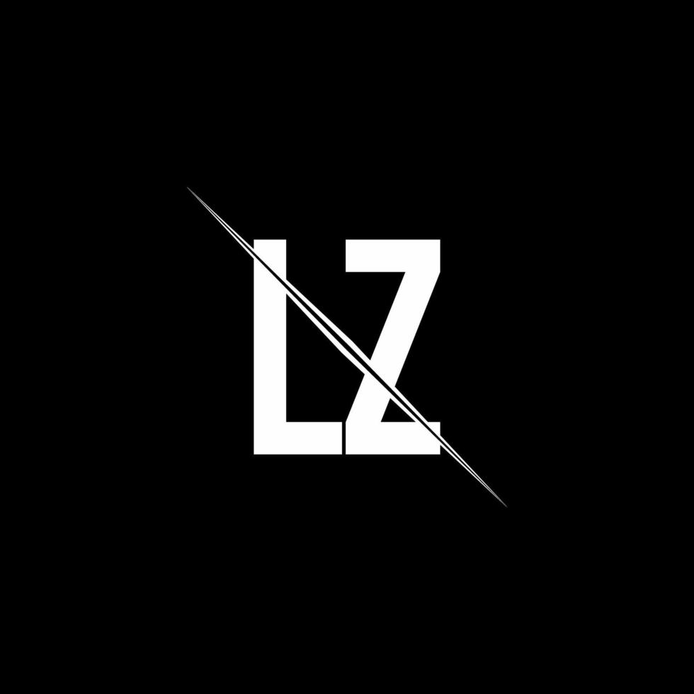 lz-Logo-Monogramm mit Slash-Design-Vorlage vektor