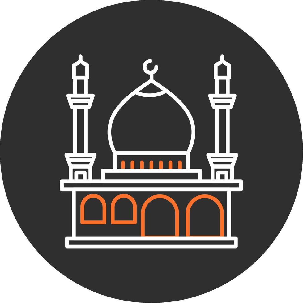 Moschee Blau gefüllt Symbol vektor