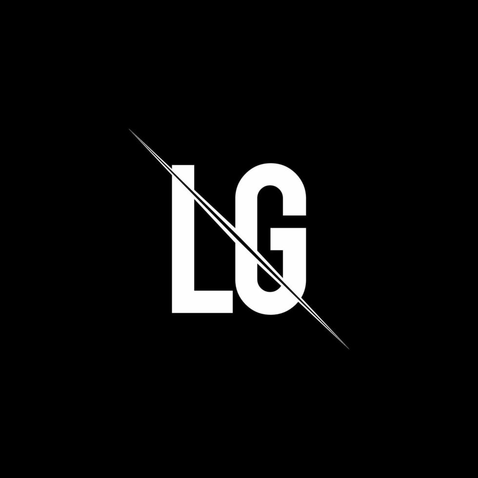 lg -logotypmonogram med snedstreckad designmall vektor